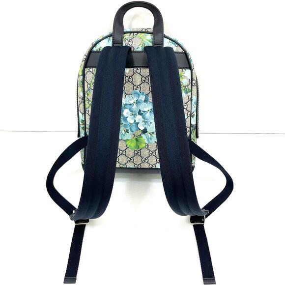 Gucci GG Blooms Backpack Daypack Beige Blue - Picture 10 of 15